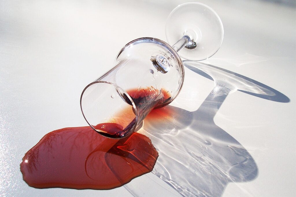 manchas de café e vinho