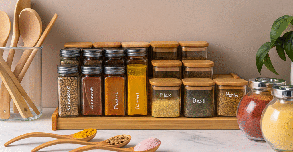 organizar seus temperos com estilo