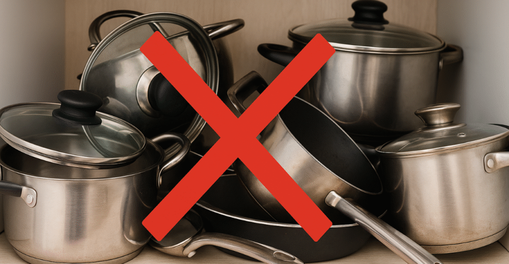 Adeus às panelas empilhadas: o acessório que está transformando a organização da cozinha