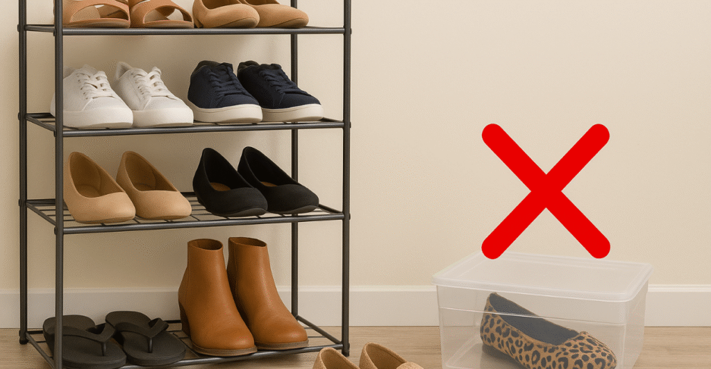 Você está guardando sapatos do jeito errado — veja o que realmente funciona