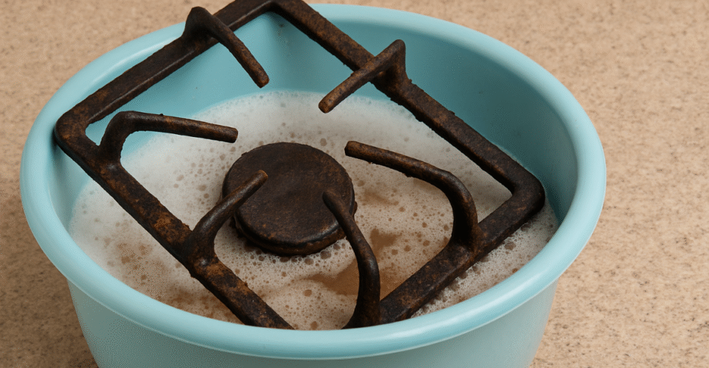 A mistura poderosa que remove toda a gordura da grade do fogão sem esforço