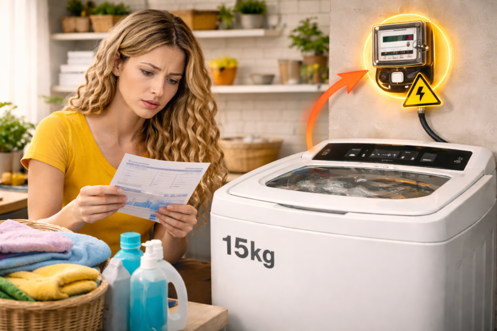 qual é o consumo de energia de uma lavadora de 15kg