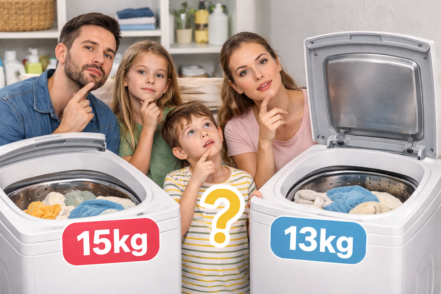 15kg ou 13kg: qual capacidade escolher