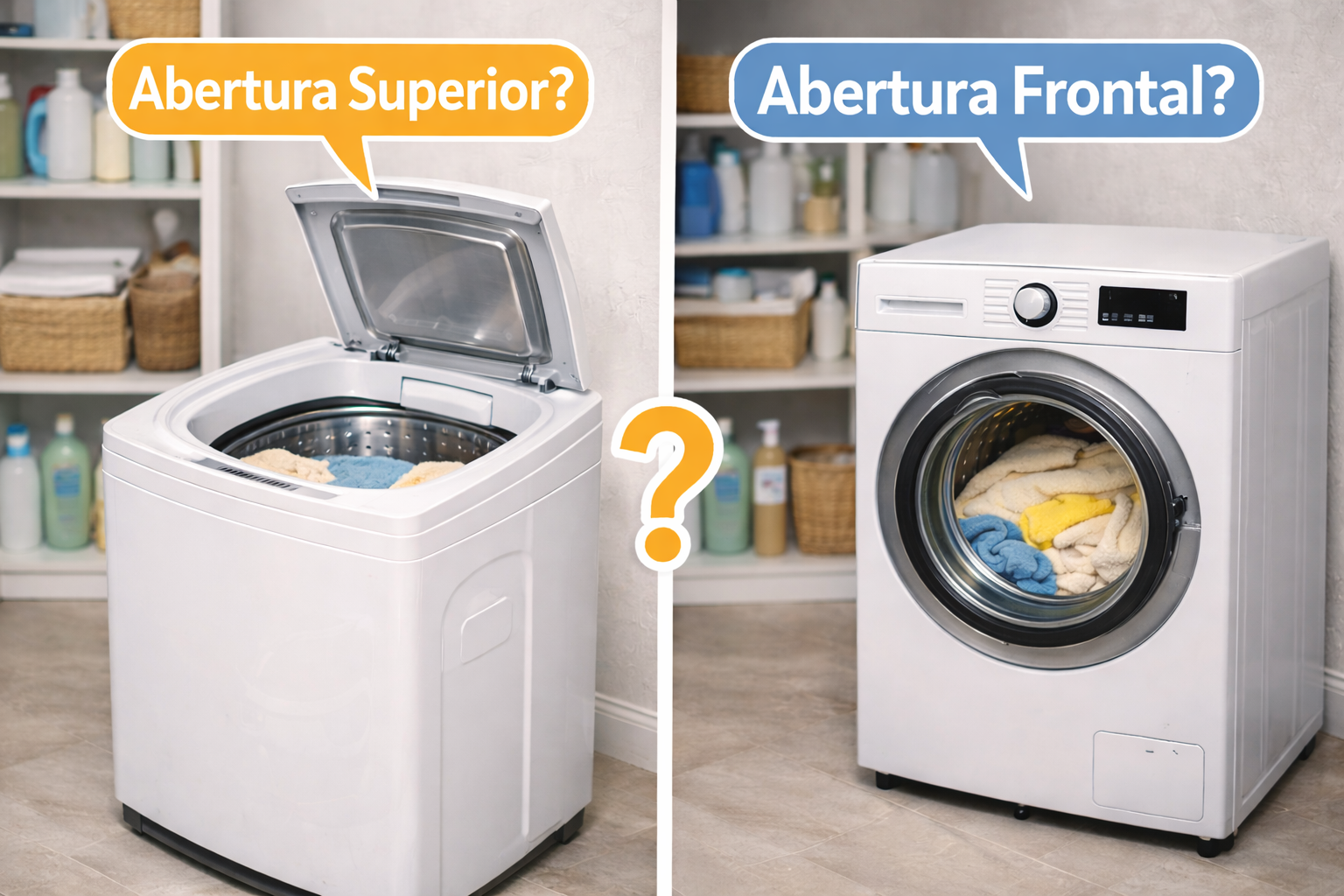 Lavadora com abertura superior ou frontal: qual é melhor