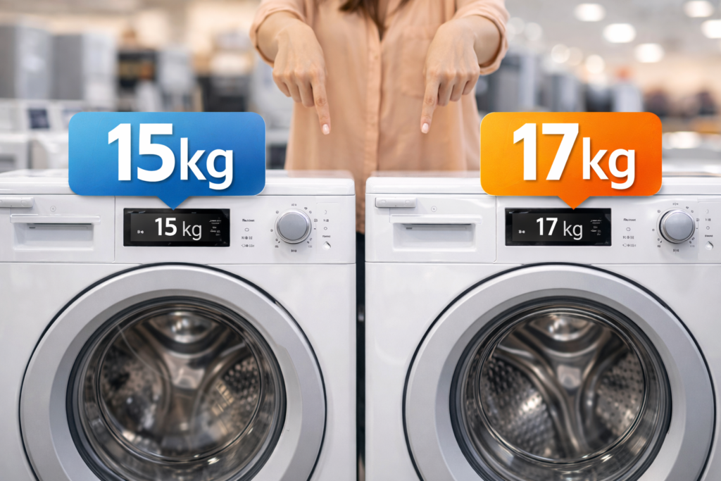 diferença entre lavadora 15kg e 17kg