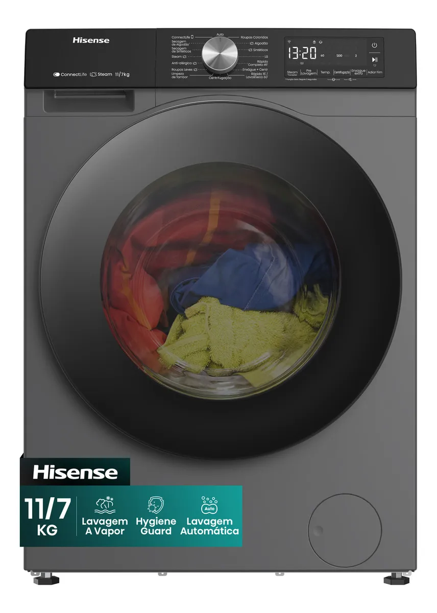 Lava e Seca Hisense 11kg Titanium